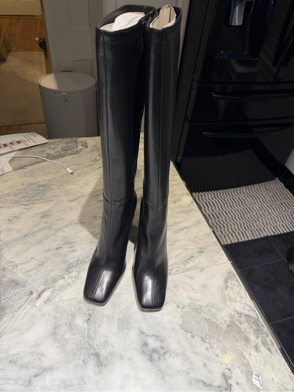 Tony Bianco Black Over-the-Knee Leather Boots (no box)